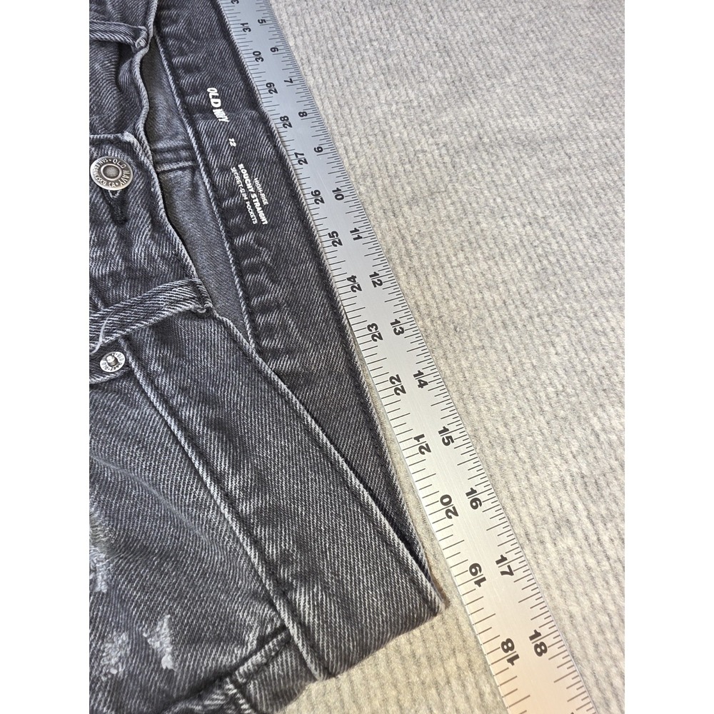 Old Navy Straight LegvWomens Size 12 High Rise Button Fly Distressed Jeans - Picture 8 of 12